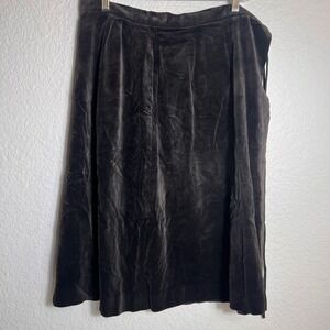 Velvet Skirt A Line Midi Black Vintage Style Elegant Soft Luxury